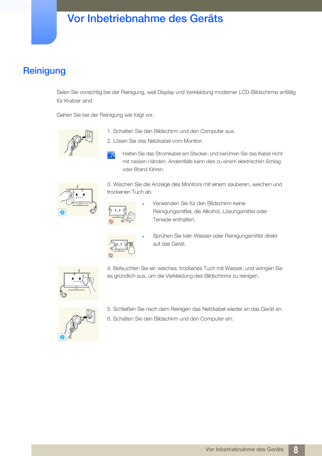 Samsung LS27D391HS/EN, LS24D391HL/EN manual Reinigung 