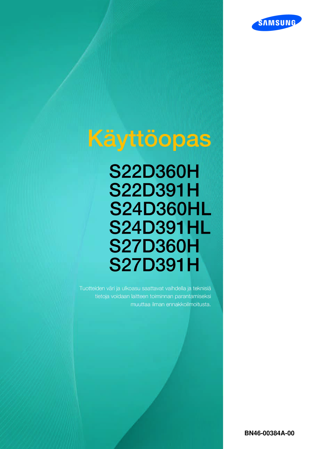 Samsung LS24D391HL/EN, LS27D391HS/EN manual Käyttöopas 