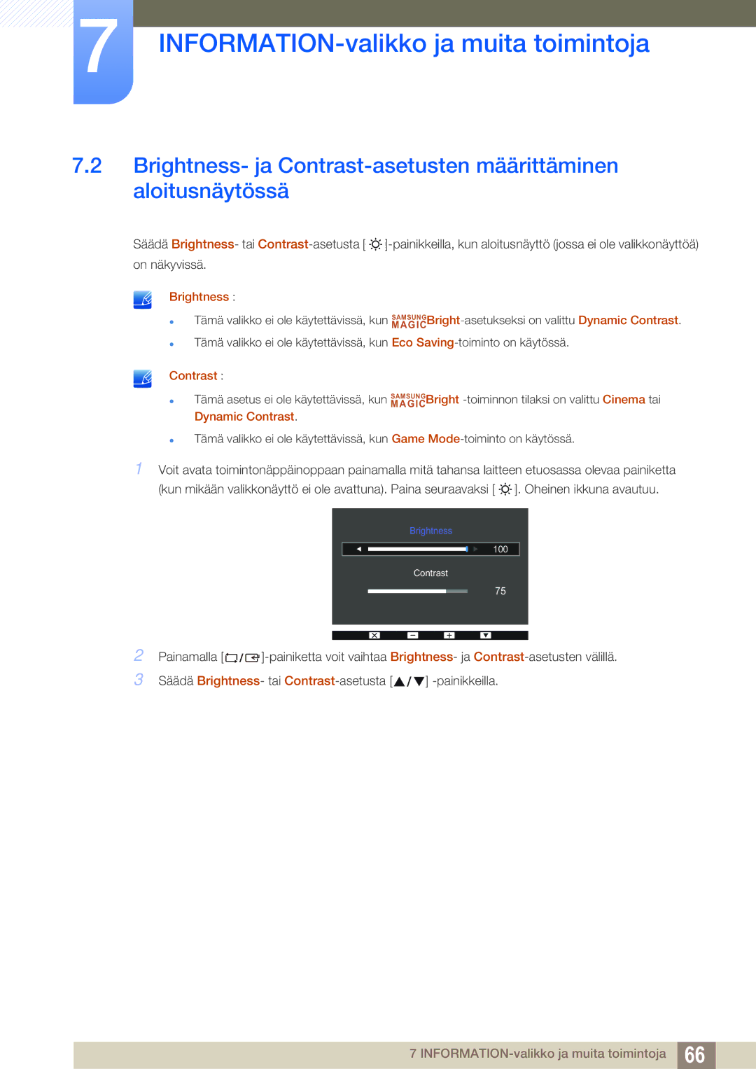 Samsung LS27D391HS/EN, LS24D391HL/EN manual Brightness 