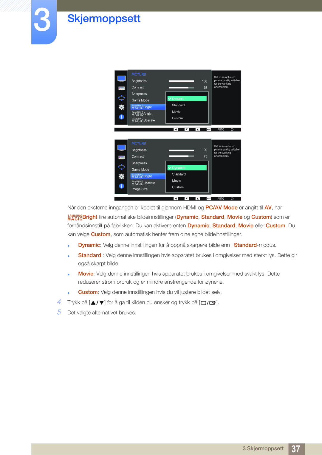 Samsung LS24D391HL/EN, LS27D391HS/EN manual Standard 