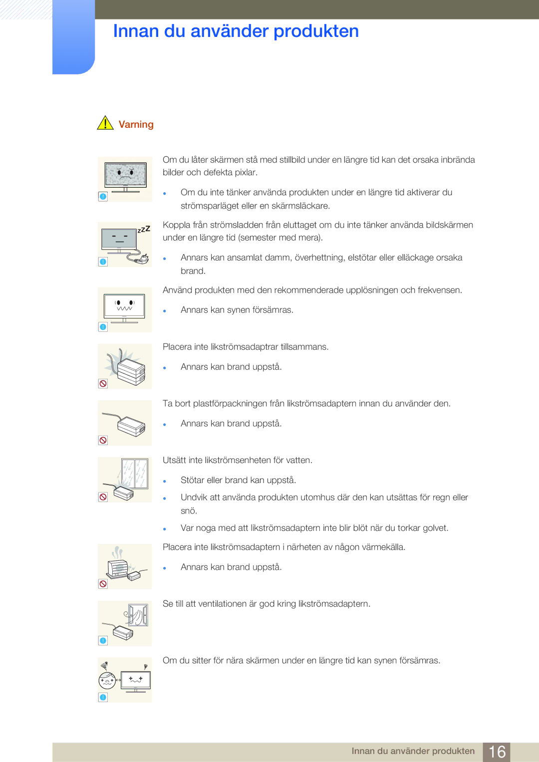 Samsung LS27D391HS/EN, LS24D391HL/EN manual Innan du använder produkten 