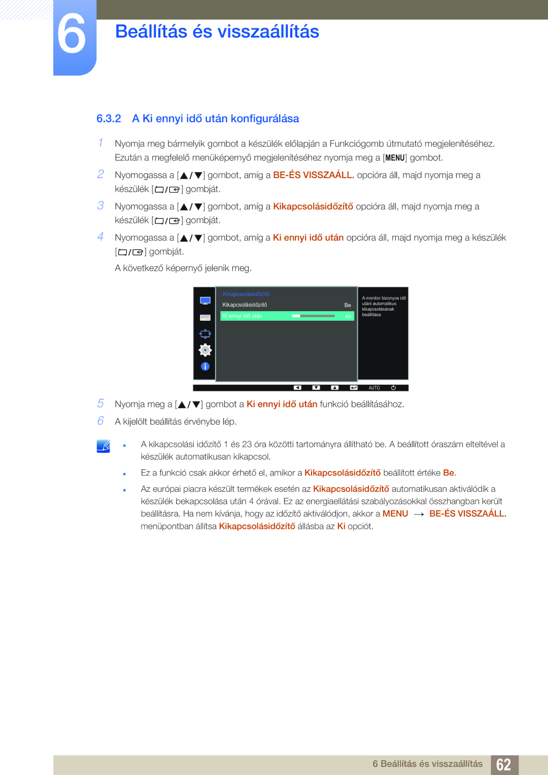 Samsung LS27D391HS/EN, LS24D391HL/EN manual Ki ennyi idő után konfigurálása 