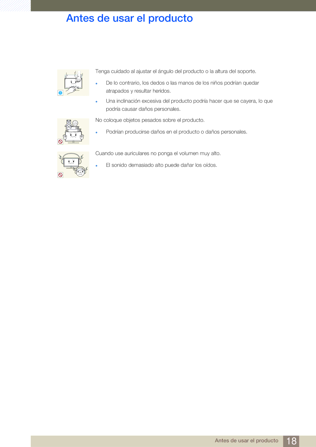 Samsung LS27D590CS/EN manual Atrapados y resultar heridos 