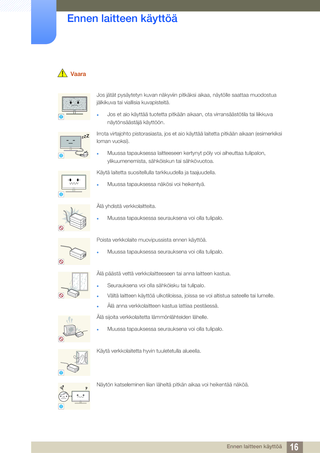 Samsung LS27D590CS/EN manual Vaara 