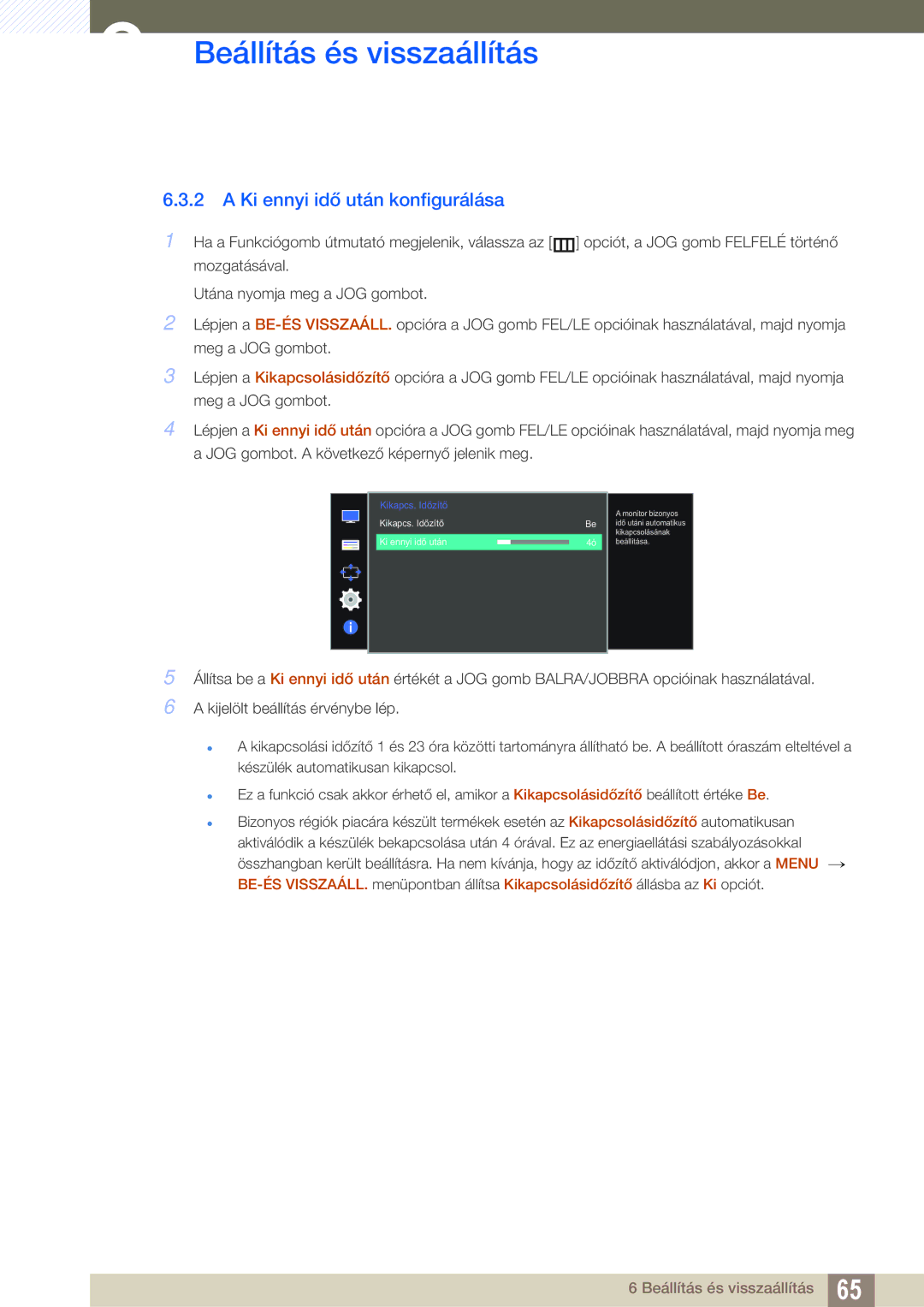 Samsung LS27D590CS/EN manual Ki ennyi idő után konfigurálása 