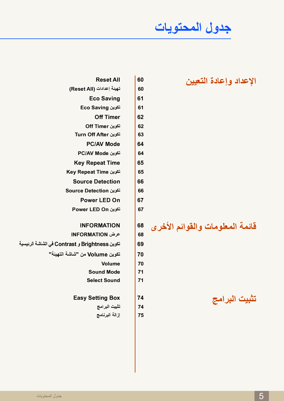 Samsung LS27D590CS/ZN manual 68 ىرخلأا مئاوقلاو تامولعملا ةمئاق 