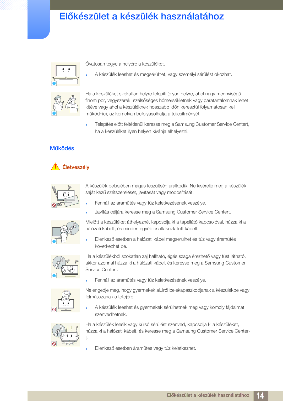 Samsung LS27D85KTSN/EN, LS32D85KTSN/EN manual Működés 