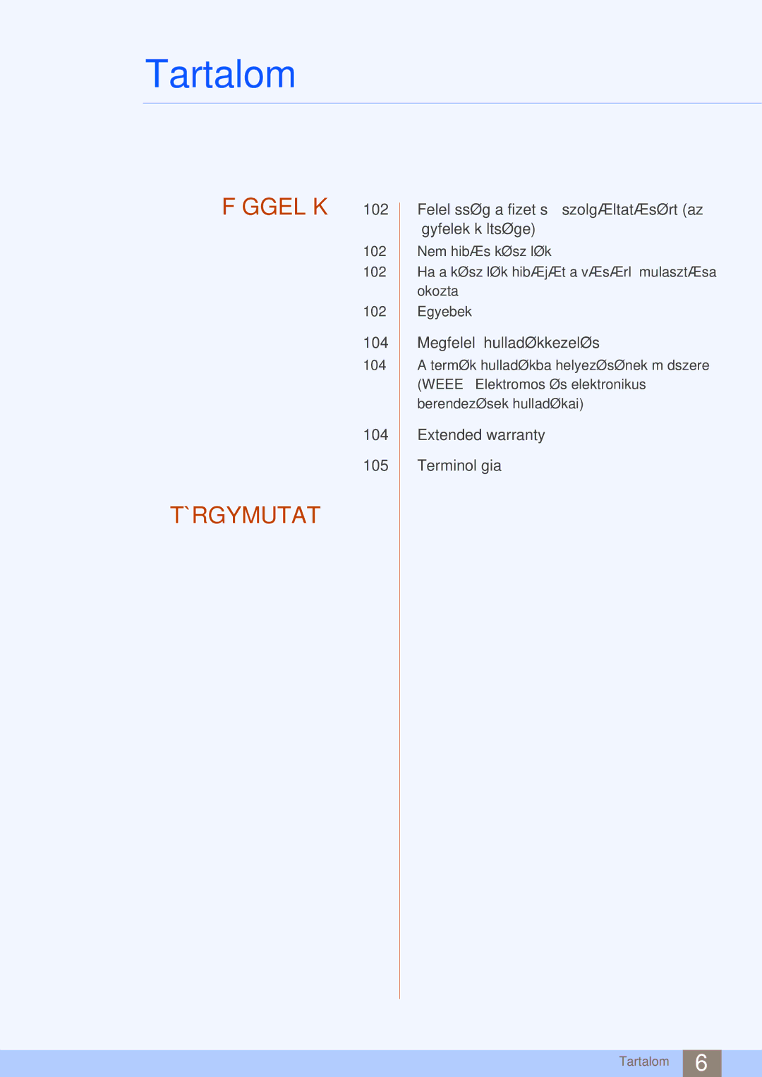 Samsung LS27D85KTSN/EN, LS32D85KTSN/EN manual Függelék 