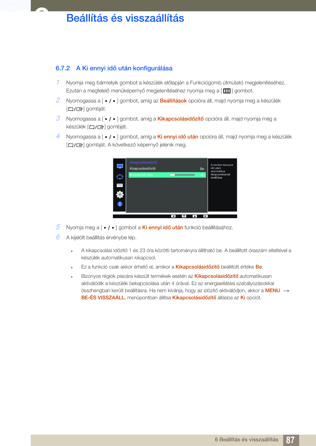 Samsung LS32D85KTSN/EN, LS27D85KTSN/EN manual Ki ennyi idő után konfigurálása 