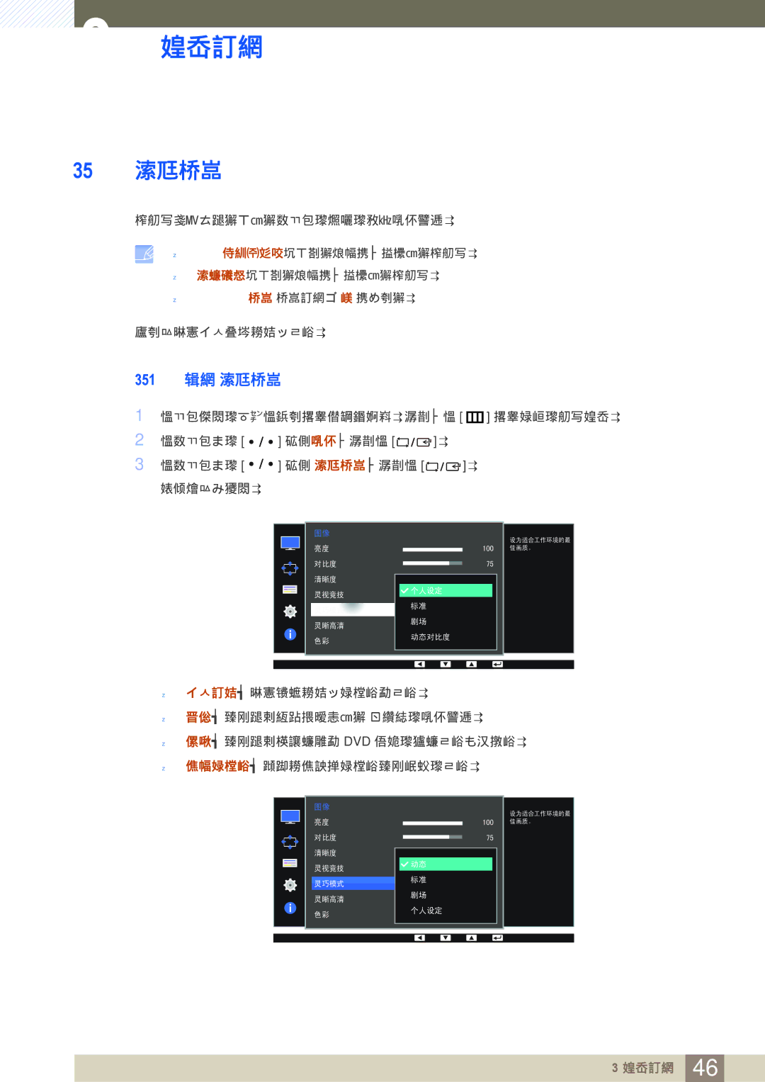 Samsung LS27D85KTSN/EN, LS32D85KTSN/EN manual 1 配置 灵巧模式 