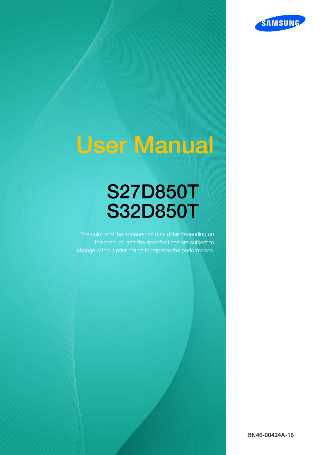 Samsung LS32D85KTSR/EN, LS27D85KTSN/EN, LS32D85KTSN/EN, LS32D85KTSN/UE, LS27D85KTSN/CI manual S27D850T S32D850T 