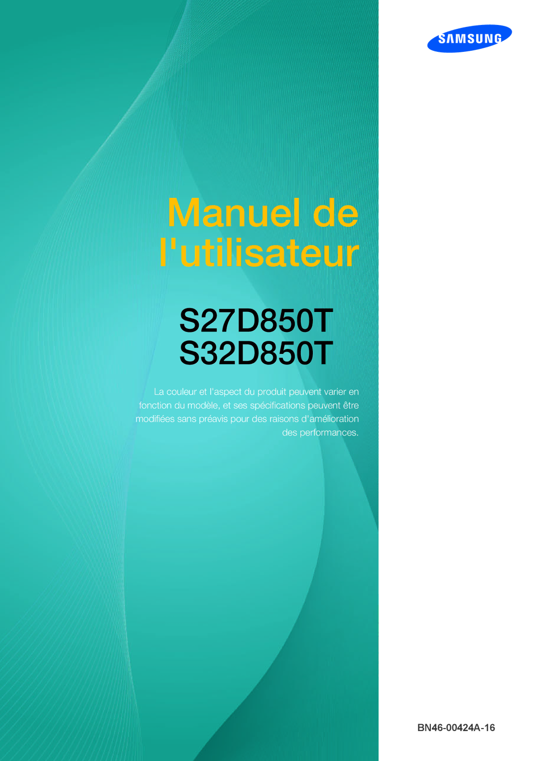 Samsung LS32D85KTSR/EN, LS27D85KTSN/EN, LS32D85KTSN/EN manual Manuel de lutilisateur 