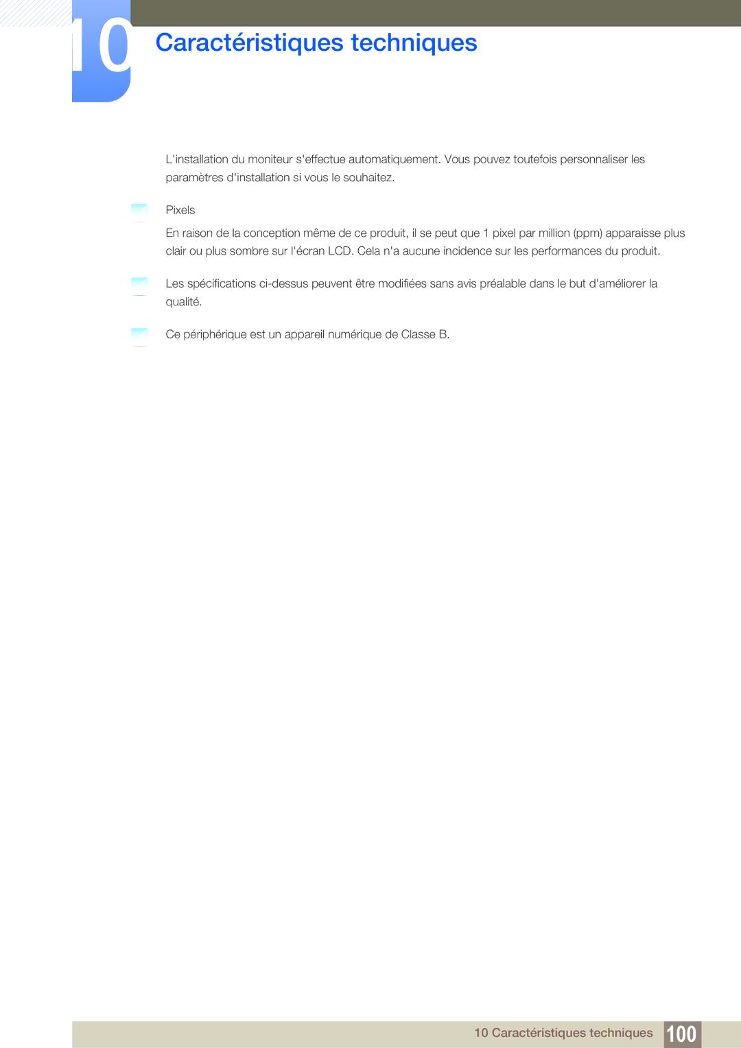 Samsung LS32D85KTSR/EN, LS27D85KTSN/EN, LS32D85KTSN/EN manual Caractéristiques techniques 