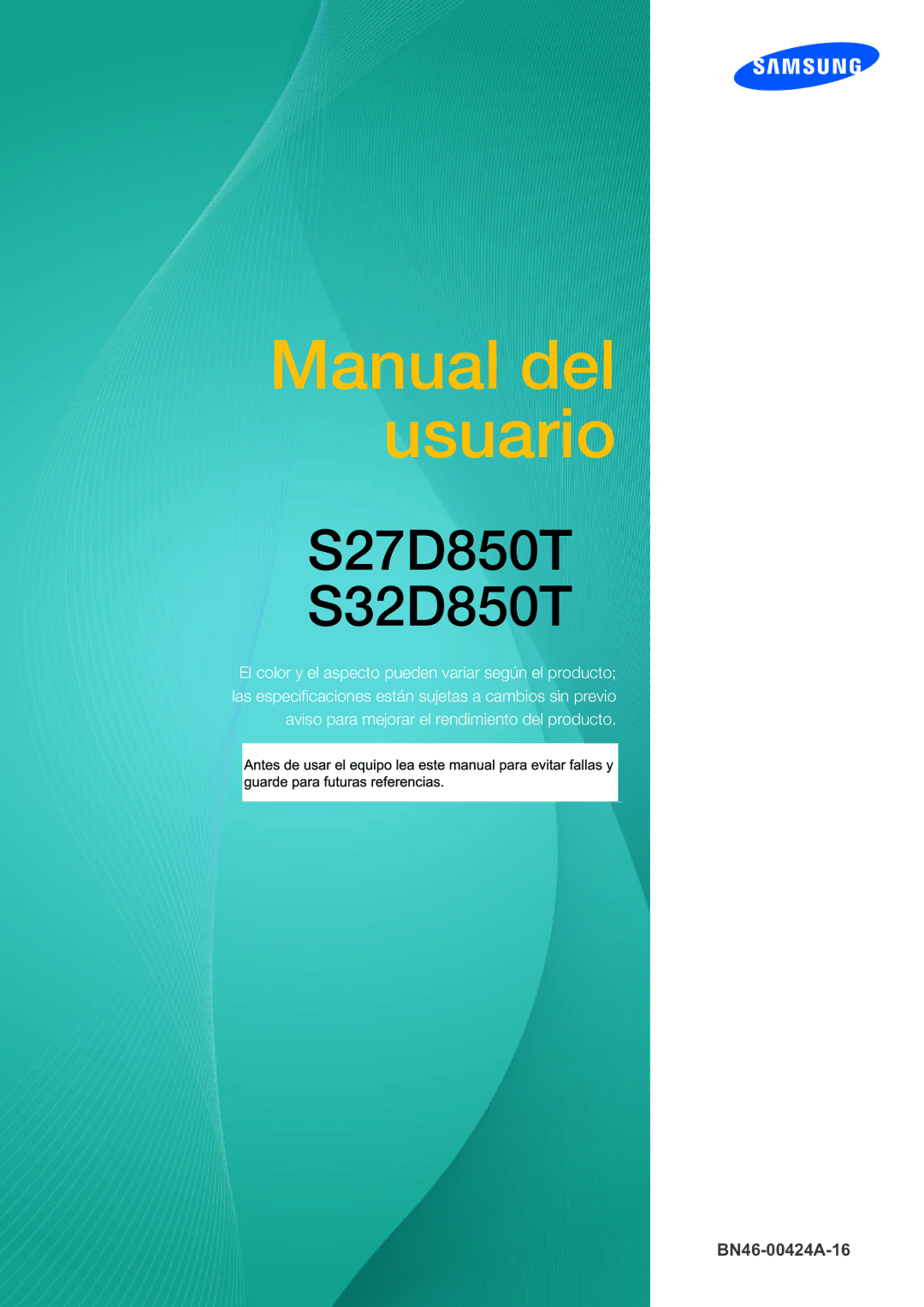 Samsung LS32D85KTSR/EN, LS27D85KTSN/EN, LS32D85KTSN/EN manual Manual del usuario 