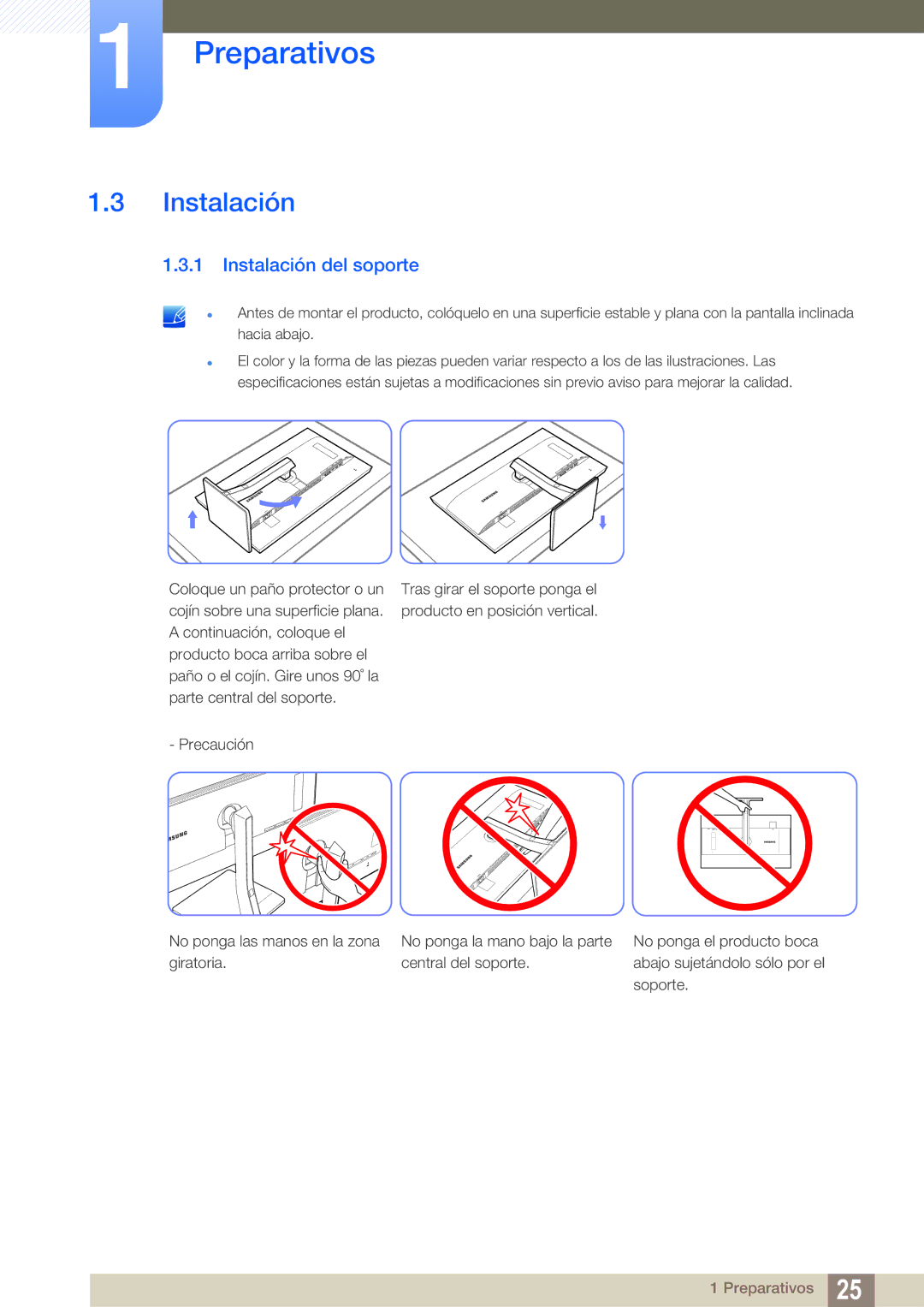 Samsung LS32D85KTSR/EN, LS27D85KTSN/EN, LS32D85KTSN/EN manual Instalación del soporte 