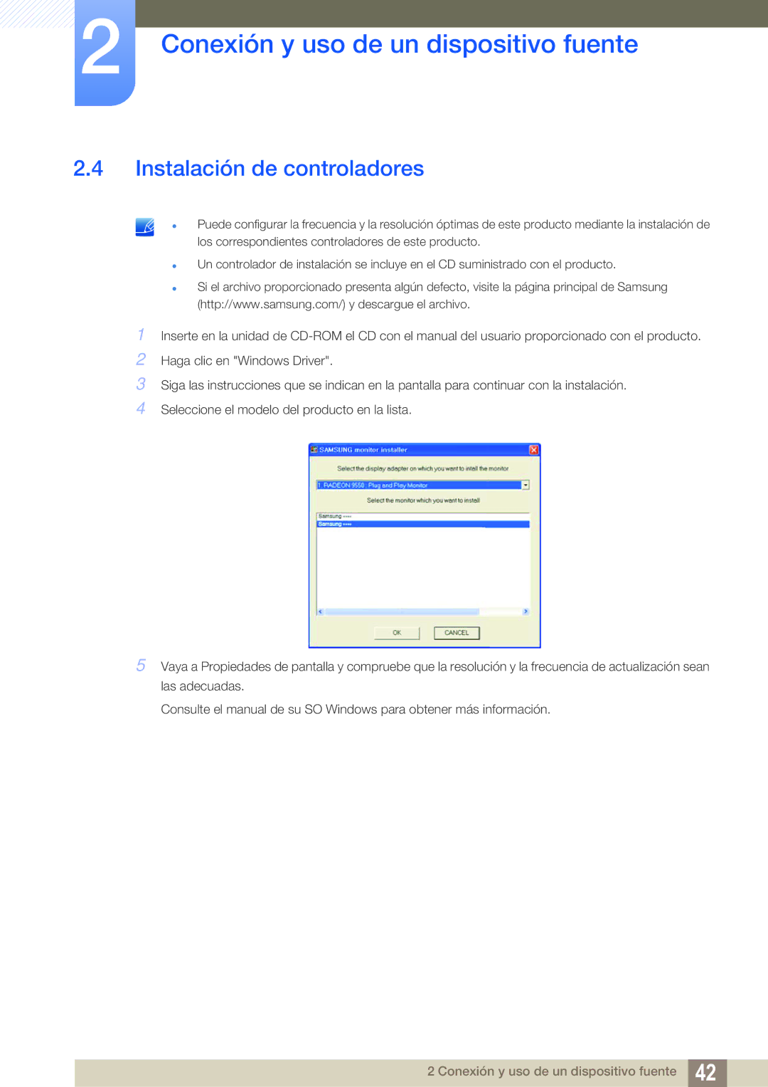 Samsung LS27D85KTSN/EN, LS32D85KTSR/EN, LS32D85KTSN/EN manual Instalación de controladores 