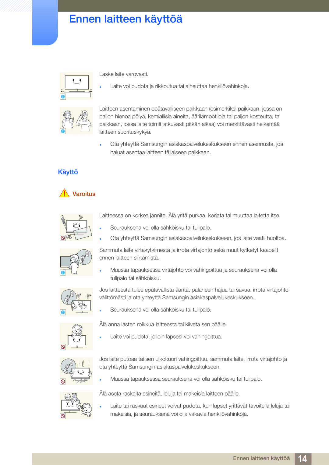 Samsung LS32D85KTSN/EN, LS27D85KTSN/EN, LS32D85KTSR/EN manual Käyttö 