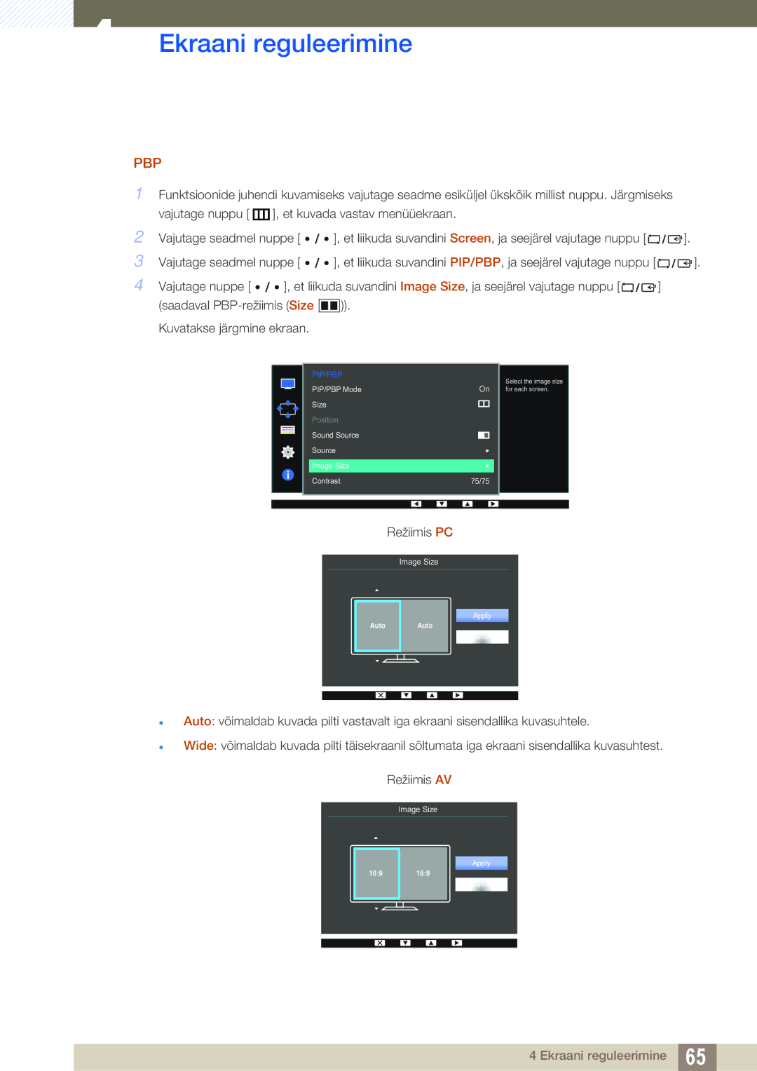 Samsung LS32D85KTSR/EN, LS27D85KTSN/EN manual Image Size 