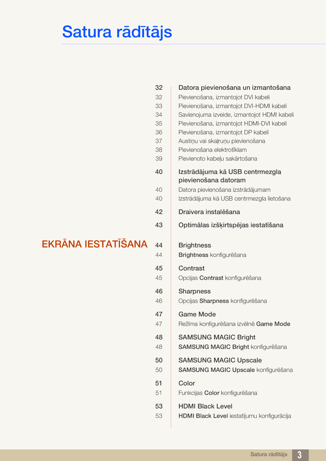 Samsung LS32D85KTSR/EN, LS27D85KTSN/EN manual Ekrāna Iestatīšana 