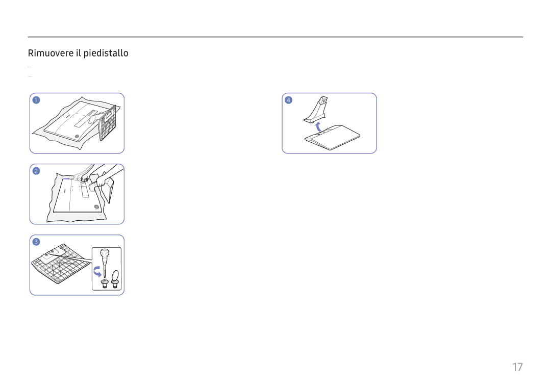 Samsung LS27E330HSX/EN, LS27E330HZX/EN manual Rimuovere il piedistallo 