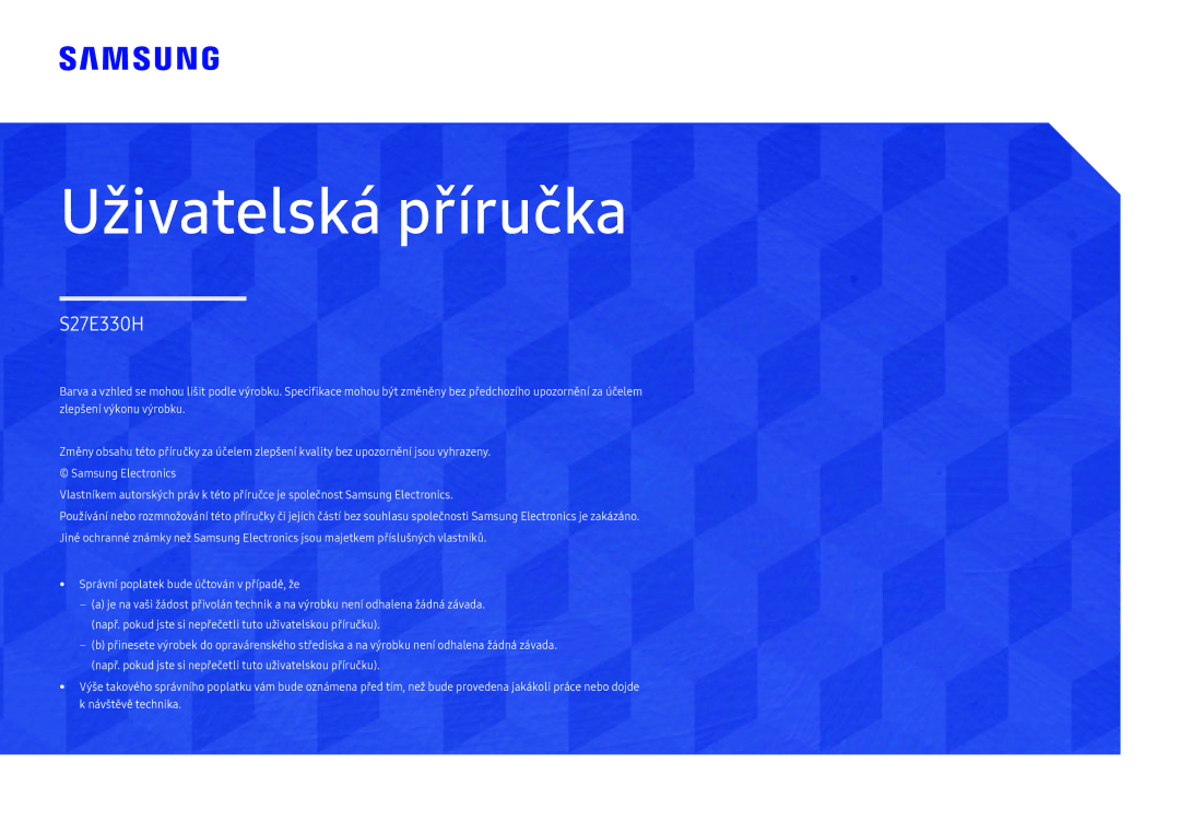 Samsung LS27E330HSX/EN, LS27E330HZX/EN manual Uživatelská příručka 