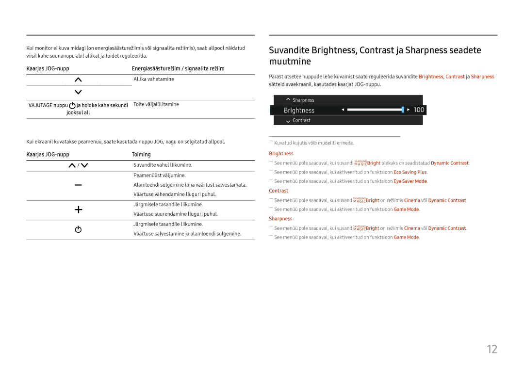 Samsung LS27E330HZX/EN manual Allika vahetamine, Toite väljalülitamine, Suvandite vahel liikumine 