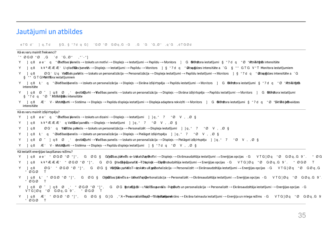 Samsung LS27E330HZX/EN manual Jautājumi un atbildes 