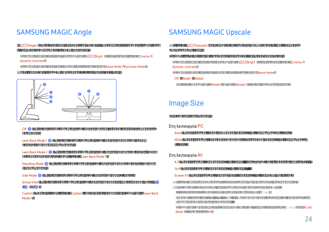 Samsung LS27E330HZX/EN manual Samsung Magic Angle, Samsung Magic Upscale, Image Size 