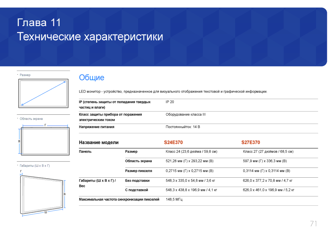 Samsung LS27E370DS/CI, LS27E370DS/EN, LS24E370DL/EN manual Технические характеристики, Общие, Название модели 