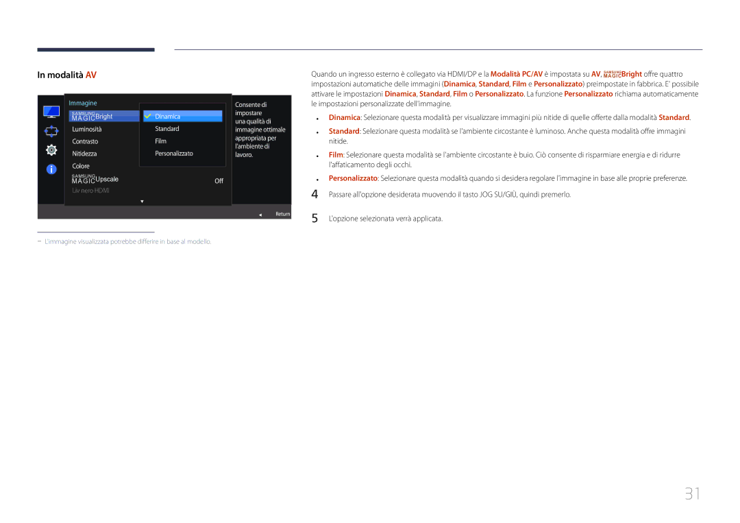 Samsung LS24E370DL/EN, LS27E370DS/EN manual Le impostazioni personalizzate dellimmagine, Nitide, Laffaticamento degli occhi 