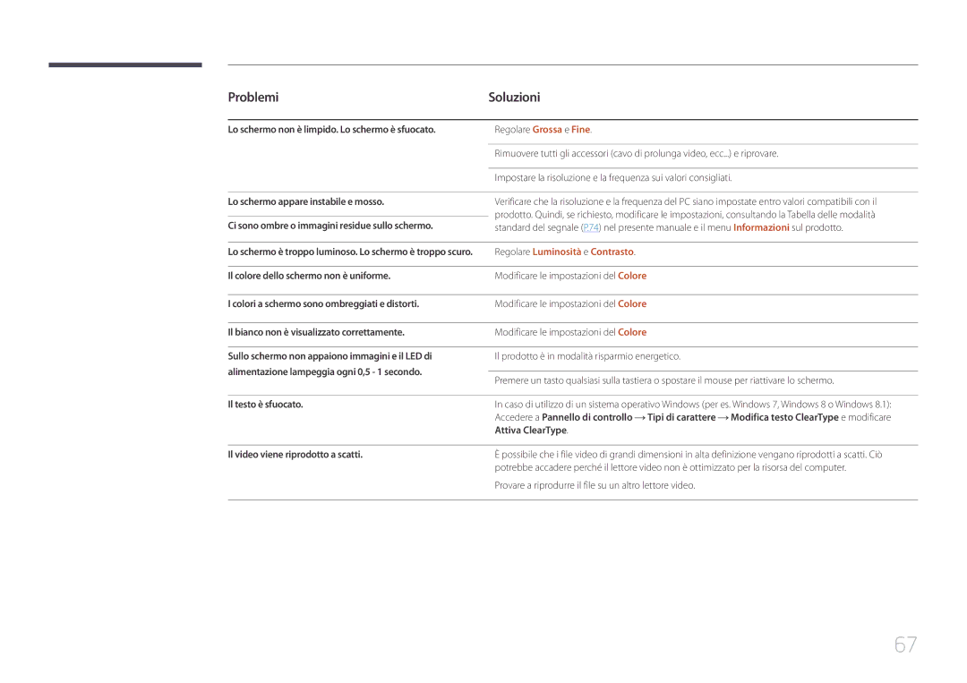 Samsung LS24E370DL/EN, LS27E370DS/EN manual Regolare Luminosità e Contrasto 