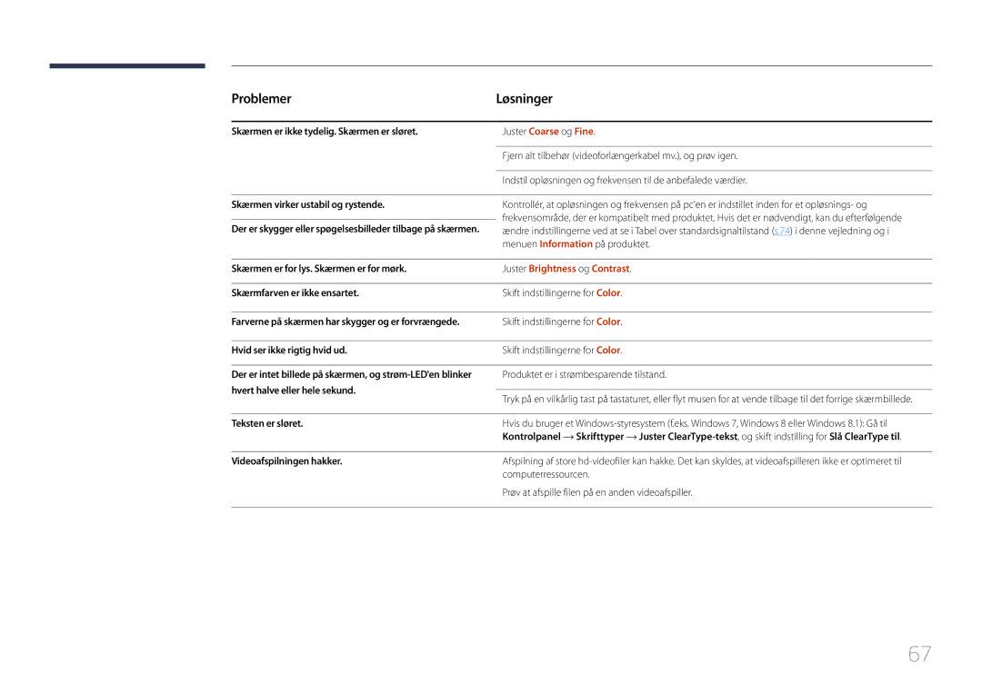 Samsung LS24E370DL/EN, LS27E370DS/EN manual Juster Brightness og Contrast 