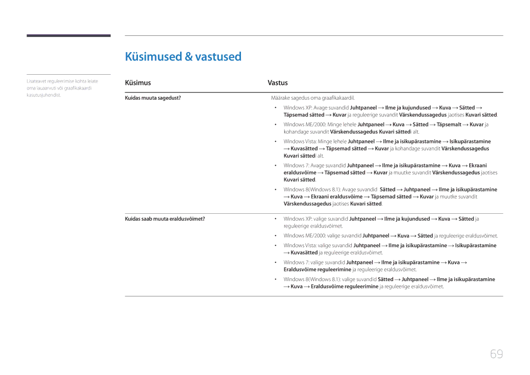 Samsung LS24E370DL/EN Küsimused & vastused, Küsimus Vastus, Kuva Sätted Täpsemalt Kuvar ja, Reguleerige eraldusvõimet 