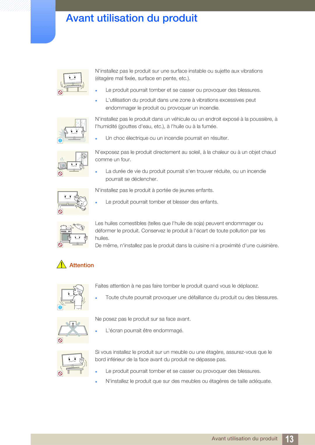 Samsung LS24E390HL/EN, LS27E390HS/EN, LS24E391HL/EN, LS22E390HS/EN Un choc électrique ou un incendie pourrait en résulter 