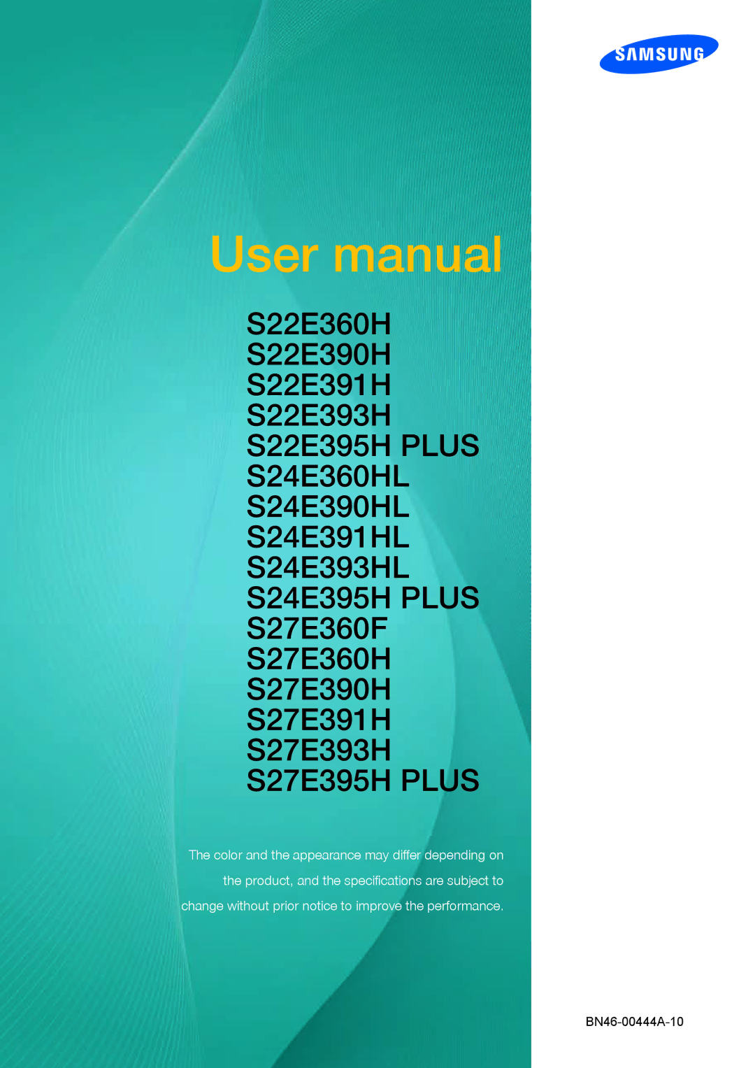 Samsung LS24E390HL/EN, LS27E390HS/EN, LS24E391HL/EN, LS22E390HS/EN, LS27E391HS/EN, LS22E391HS/EN manual Manual del usuario 