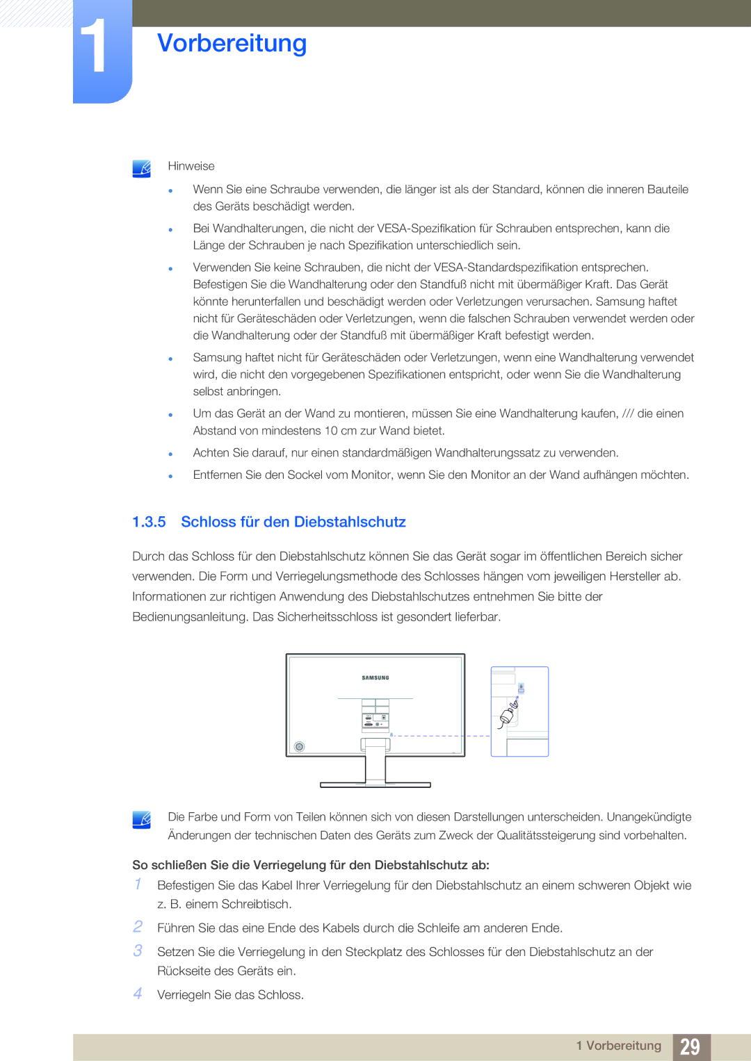 Samsung LS22E391HS/EN, LS27E390HS/EN, LS24E390HL/EN, LS24E391HL/EN, LS22E390HS/EN manual Schloss für den Diebstahlschutz 