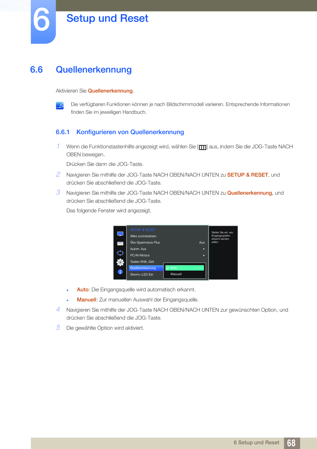 Samsung LS24E391HL/EN, LS27E390HS/EN, LS24E390HL/EN, LS22E390HS/EN, LS27E391HS/EN manual Konfigurieren von Quellenerkennung 