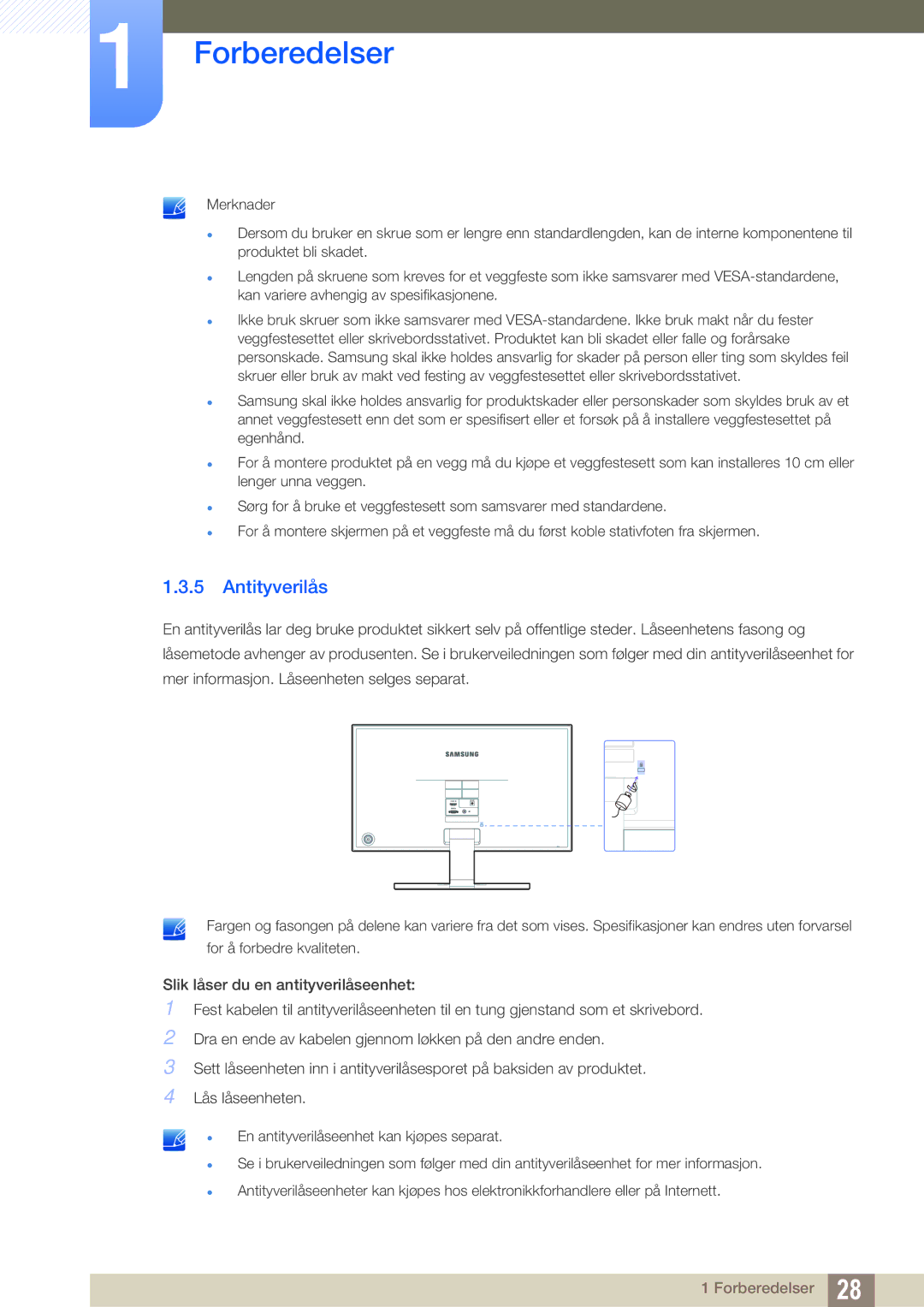 Samsung LS27E391HS/EN, LS27E390HS/EN, LS24E390HL/EN, LS24E391HL/EN, LS22E390HS/EN, LS22E391HS/EN manual Antityverilås 