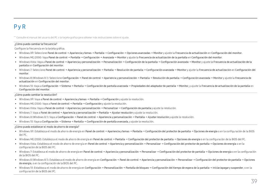 Samsung LS27E45KBH/EN, LS27E45KBS/EN manual ¿Cómo puedo cambiar la frecuencia? 