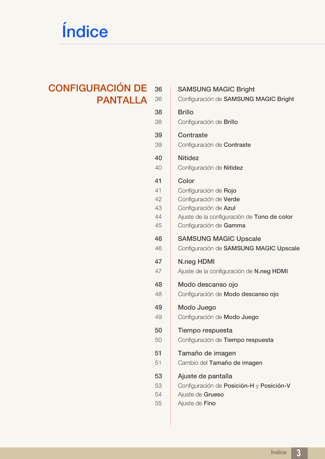 Samsung LS27E510CS/EN manual Configuración DE Pantalla 