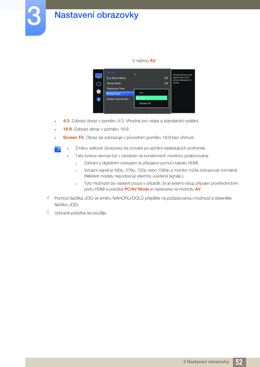 Samsung LS27E510CS/EN manual Režimu AV 