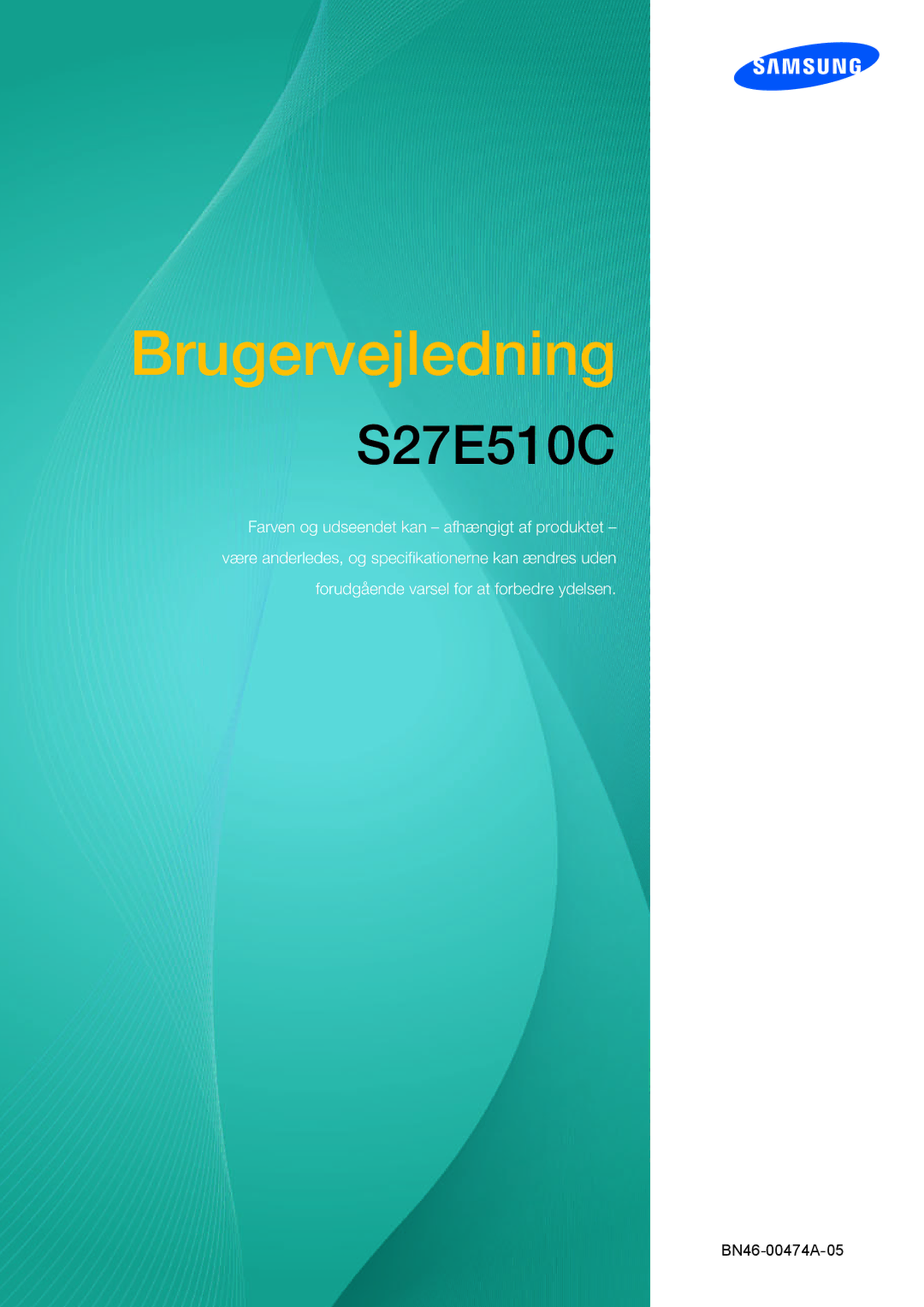 Samsung LS27E510CS/EN manual Brugervejledning 