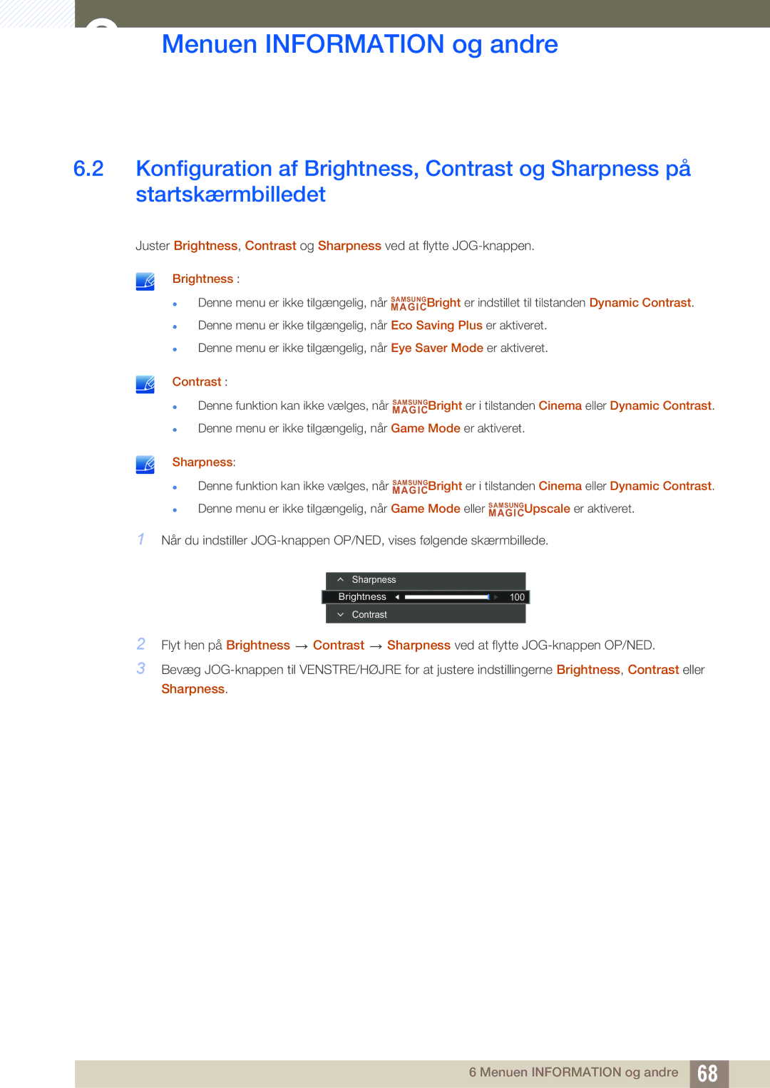 Samsung LS27E510CS/EN manual Brightness 