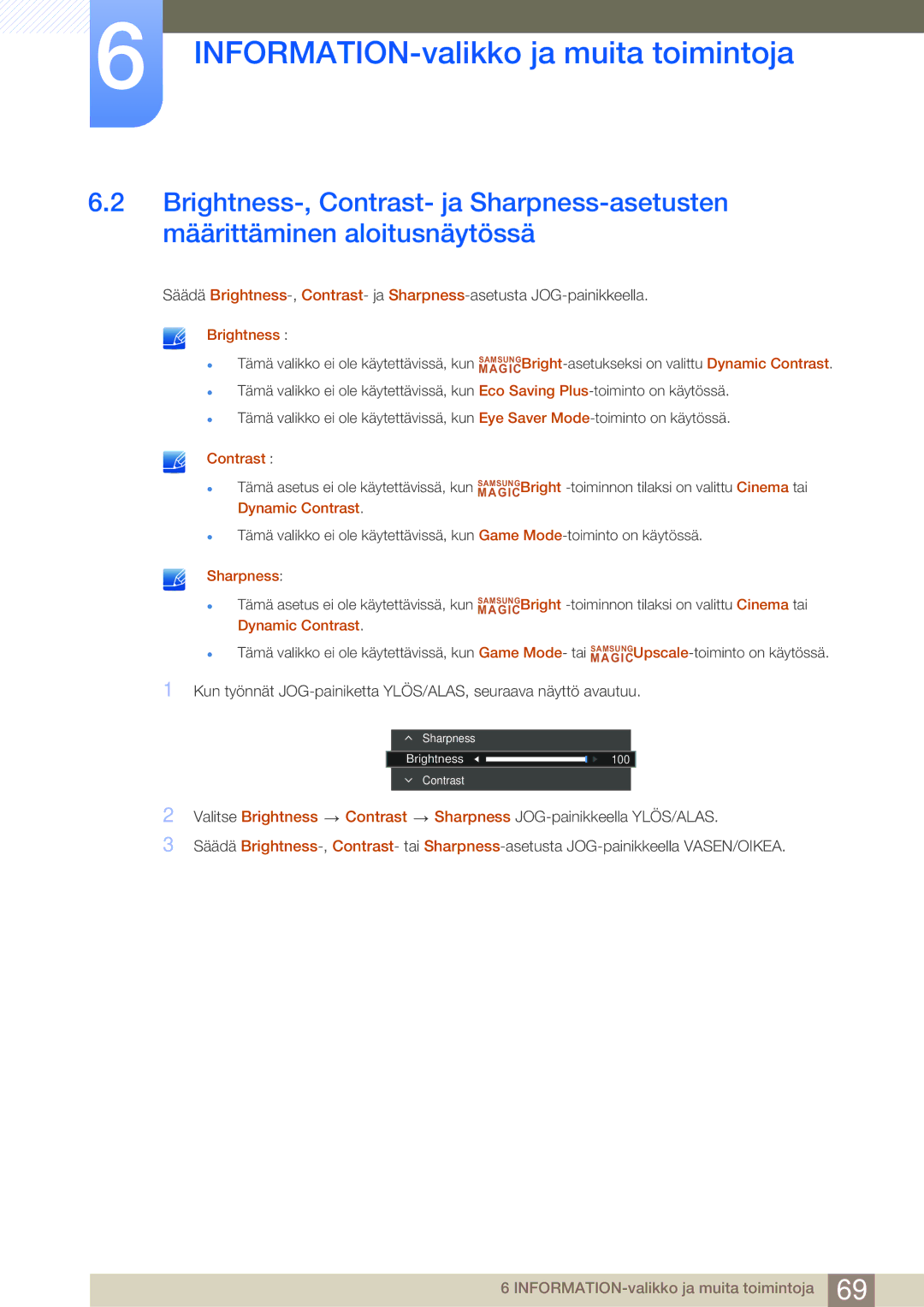 Samsung LS27E510CS/EN manual Brightness 