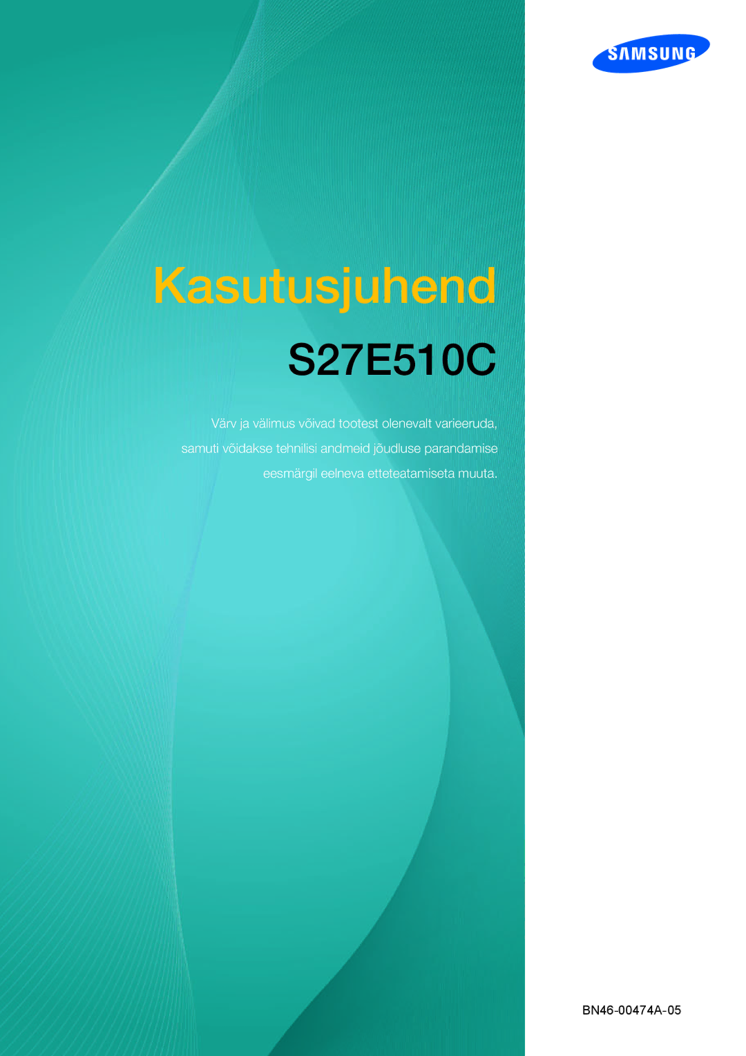 Samsung LS27E510CS/EN manual Kasutusjuhend 