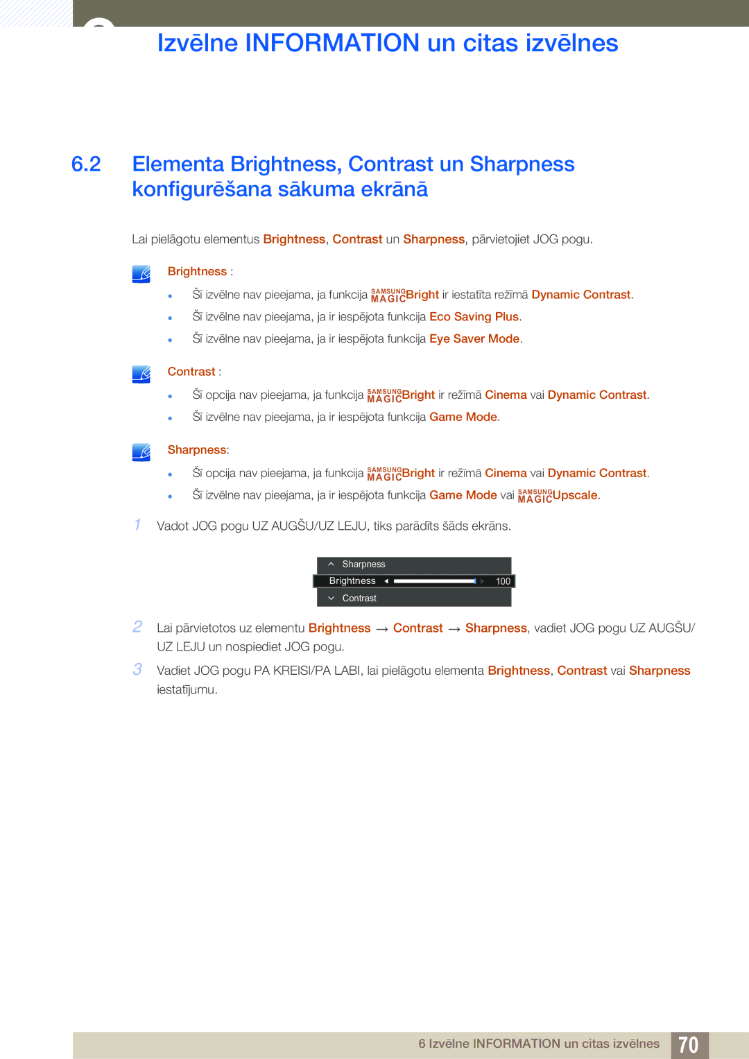 Samsung LS27E510CS/EN manual Brightness 