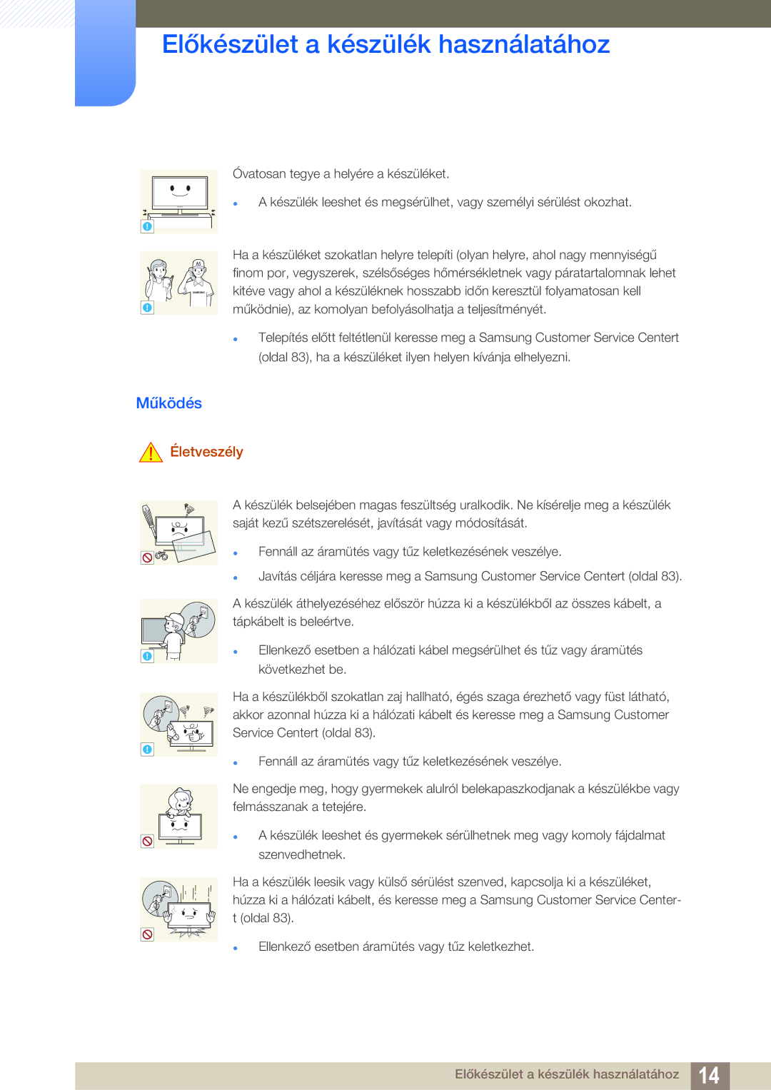 Samsung LS27E510CS/EN manual Működés 