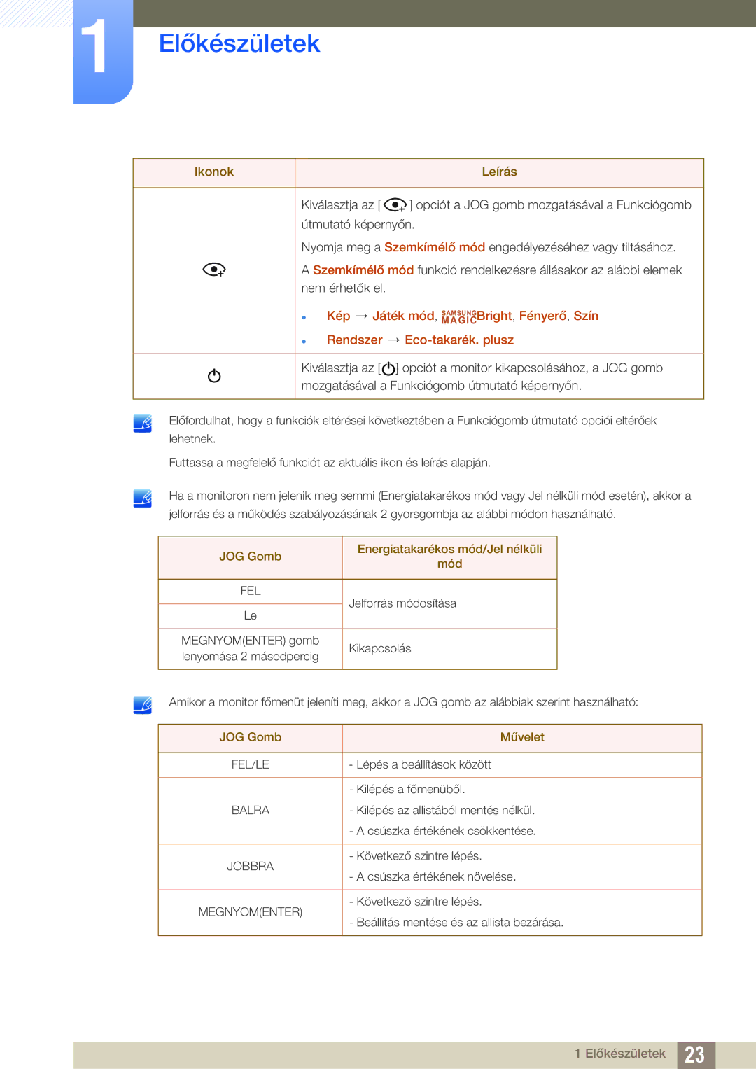 Samsung LS27E510CS/EN manual Kép Játék mód, SAMSUNGBright, Fényerő, Szín 