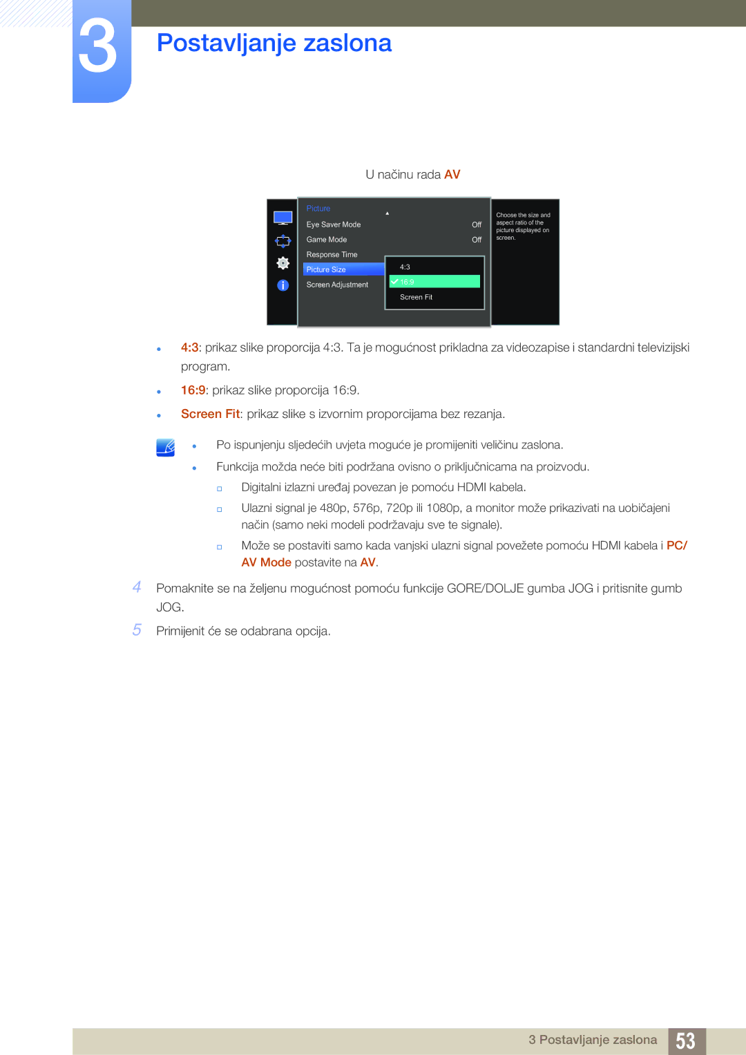 Samsung LS27E510CS/EN manual Načinu rada AV 