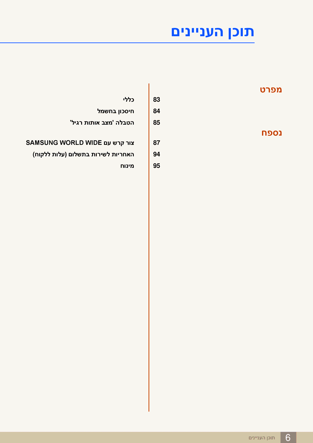 Samsung LS27E591CS/CH manual טרפמ חפסנ 